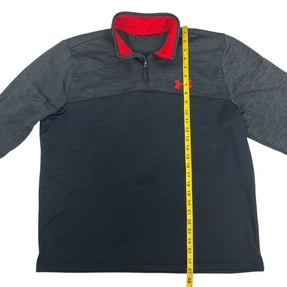 Under Armour Mens Loose Cold Gear Quarter Zip Pullover Sweatshirt Gray Size XL - Picture 6 of 12